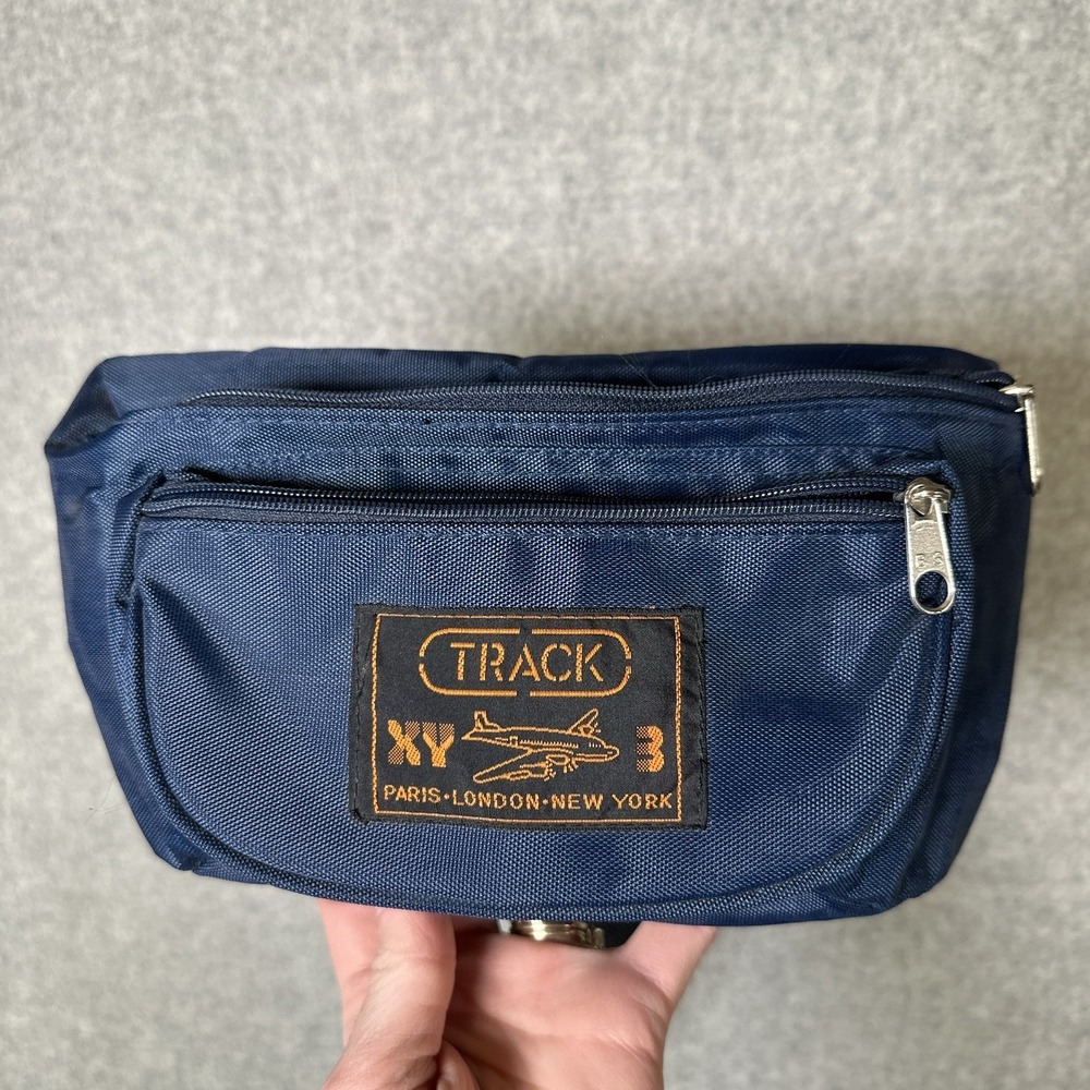 Vintage Fanny Pack Track XY 3 Paris London NY Blue Retro NWOT